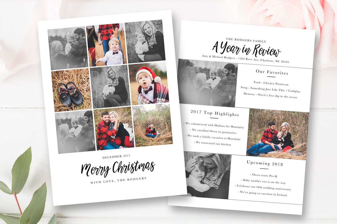 Year In Review Christmas Card Template