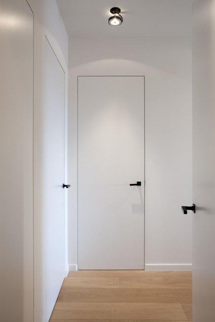 door flush hidden hinges jambs interior modern designer mid century