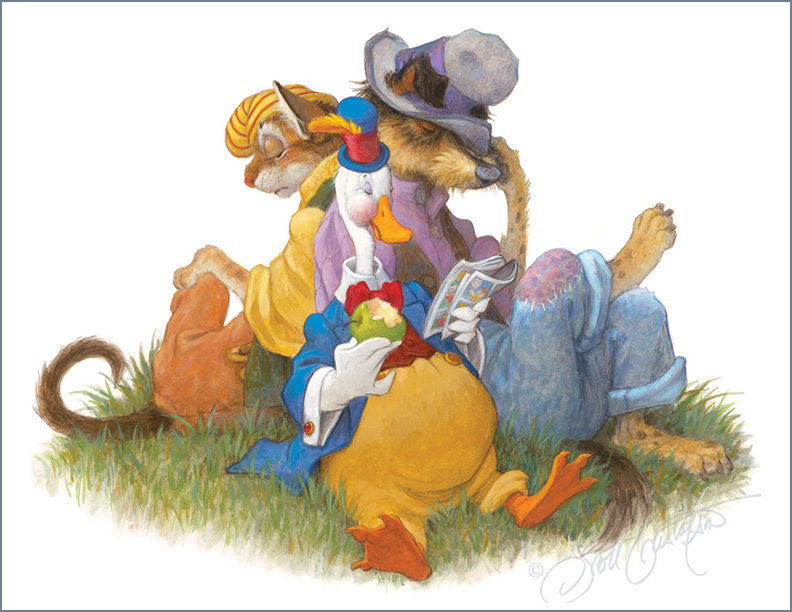 The Lazy Cat, Duck and Dog - from The Little Red Hen — The Art of Scott  Gustafson
