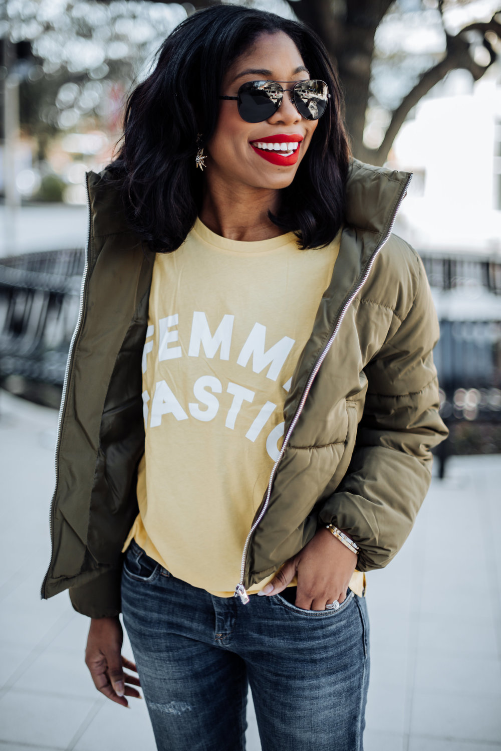 h&m graphic tee how to style feminist tee shirts dallas fashion blogger