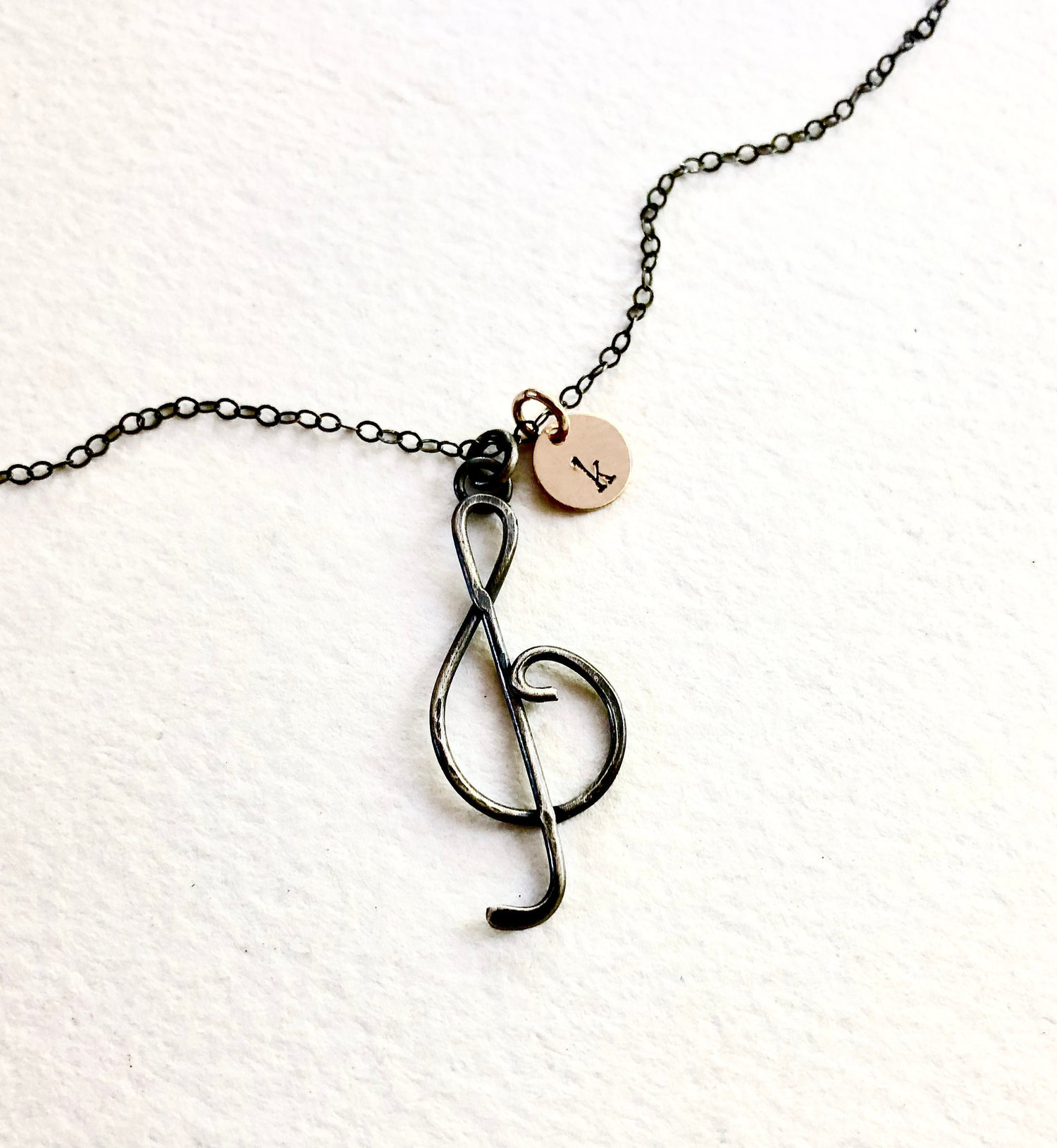 Made in USA 20 Chain Gift Boxed with Story Card The Heart of Music Bass and Treble Clef Necklace Sterling Silver 