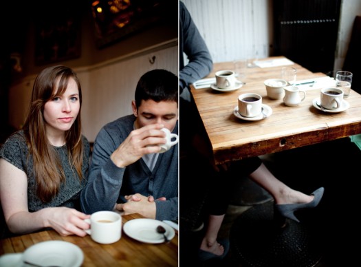 engagement session in a coffee shop Nw York