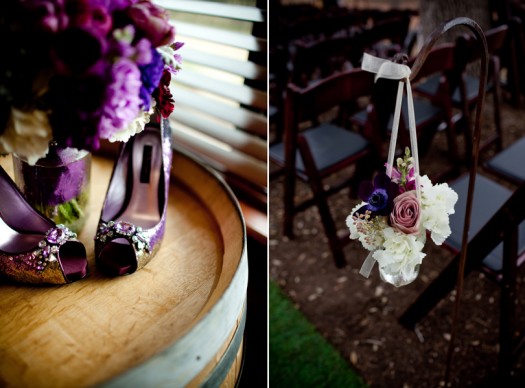 purple shiny wedding shoes