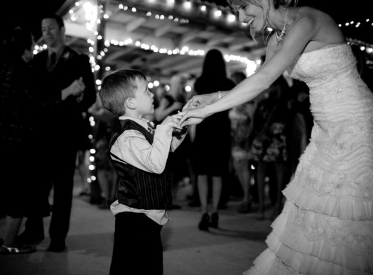 ring bearer and bride dance
