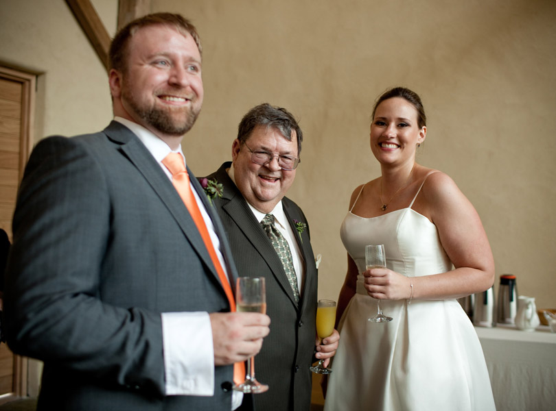bride and groom with father of the bride, barr mansion