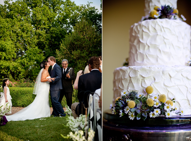 succulent wedding cake topper, first kiss, austin wedding photography