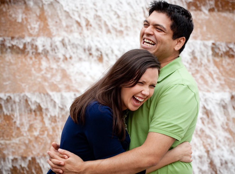 couple laughing, D/FW engagement photographer