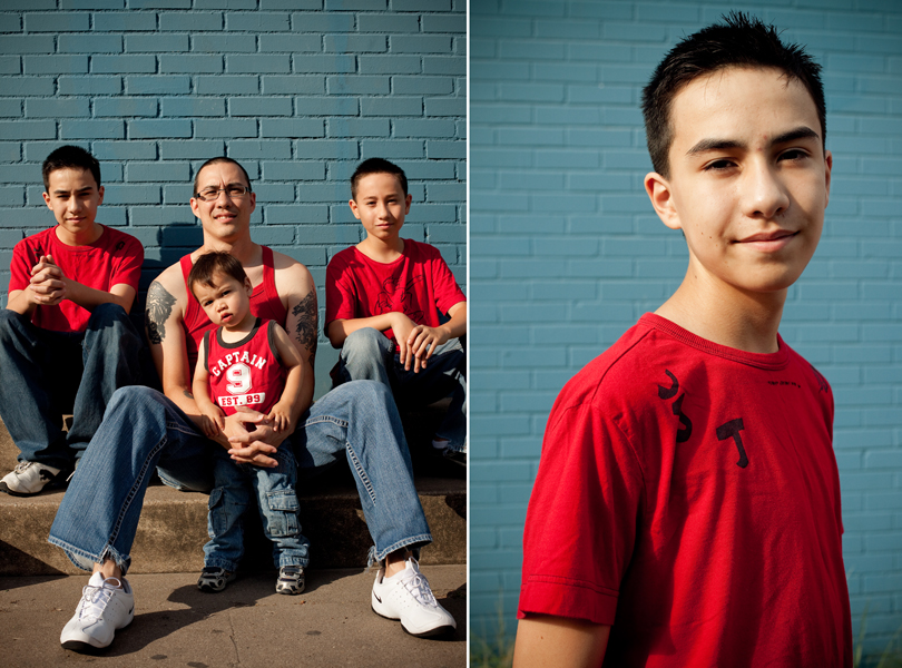 blue red, Austin Family Portrait, teenage boy, 