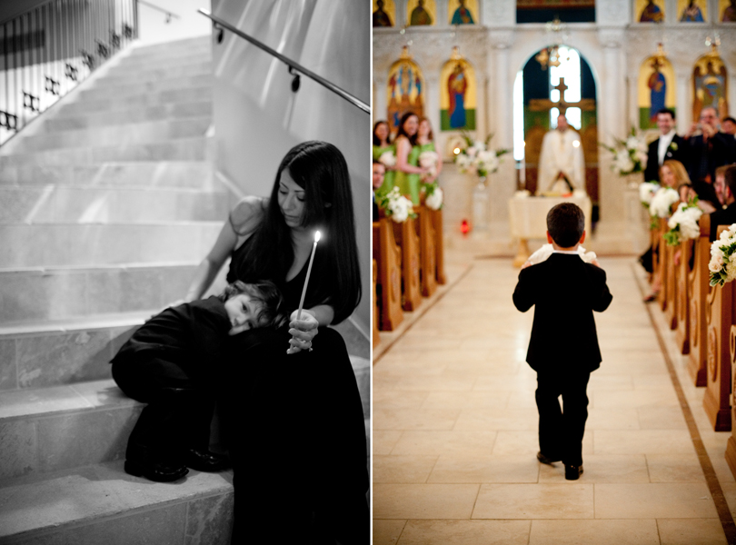 ring bearers, Transfiguration Greek Orthodox Church, walking down the aisle wedding