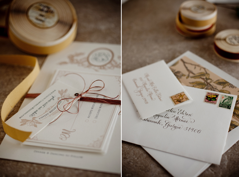 Austin Weddings, Camille Styles, The Byrd Collective, antiquaria vintage registry, custom invitations