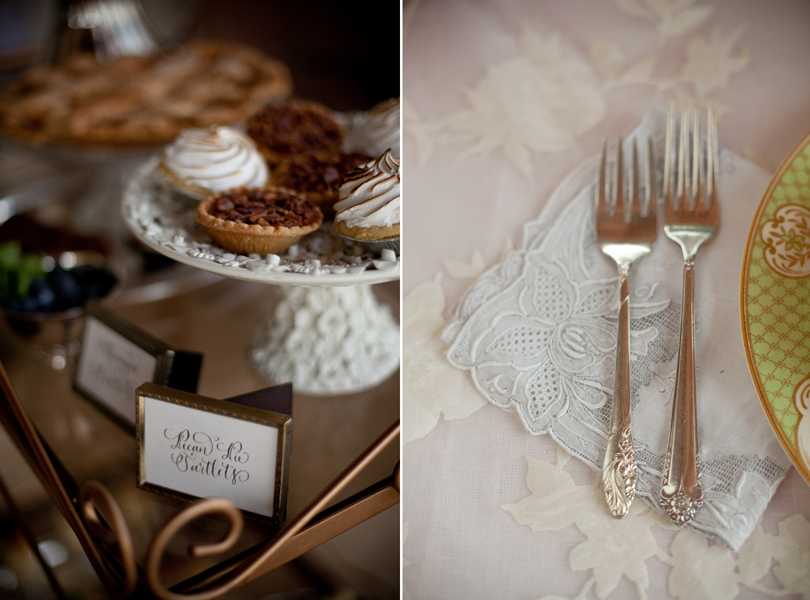 Austin Weddings, Camille Styles, The Byrd Collective, antiquaria vintage registry, vintage silver, deserts