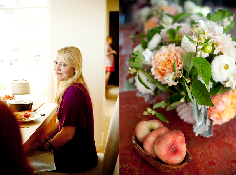 Camille Styles, The Byrd Collective, Any Style Catering, Food and Flowers, dinner party, peach, tribeza