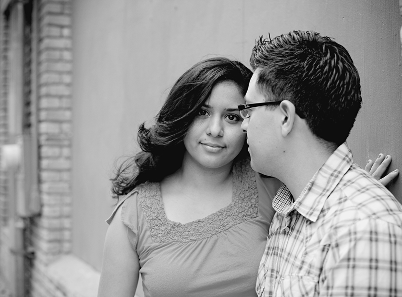 UT campus engagement session, austin engagement photographer, latin couple, bride and groom, black and white photography