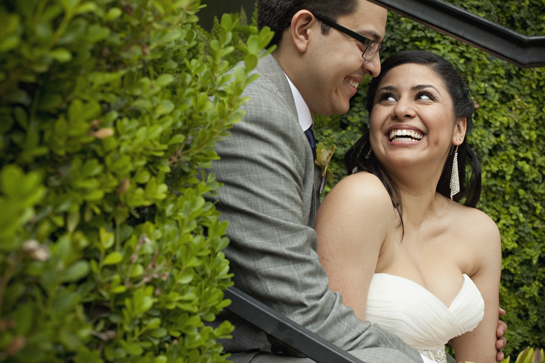 Latin couple just married at the Hummingbird House, Austin Tx Weddings