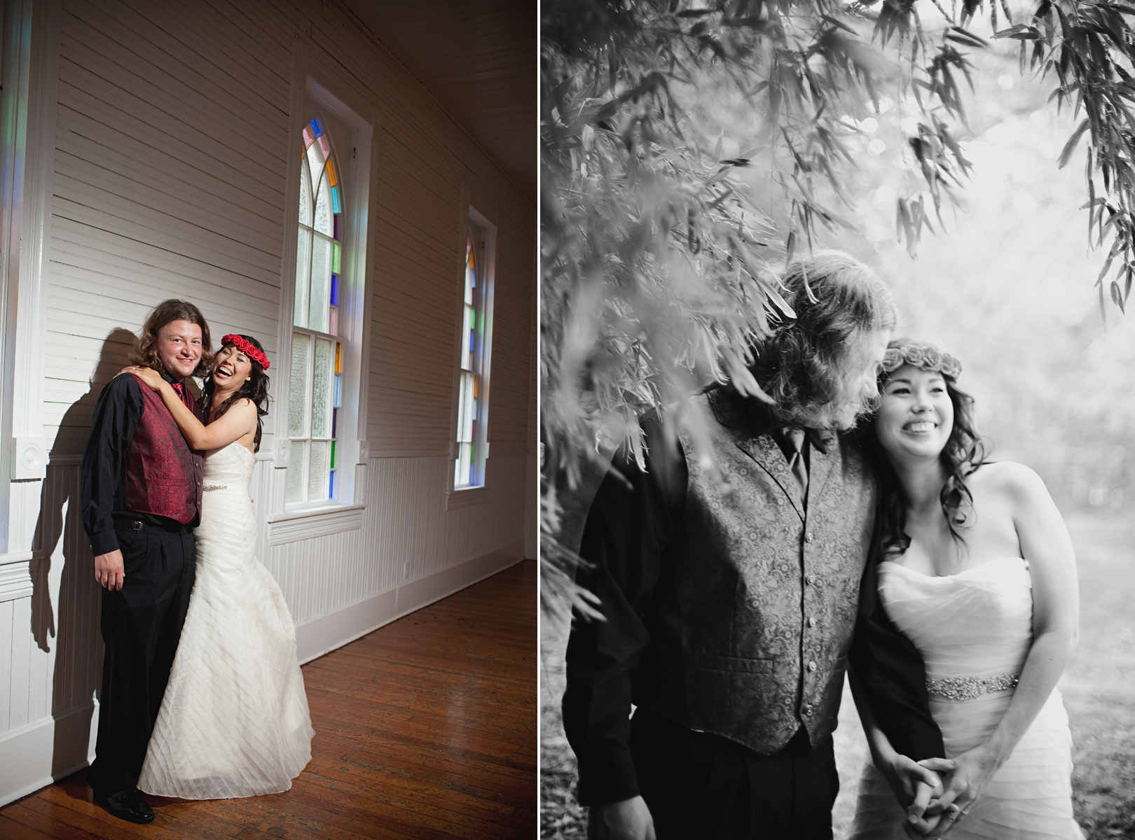 Red rose tiara, Mercury Hall Wedding Photography, black and white photography, Austin weddings, bride and groom, intimate wedding