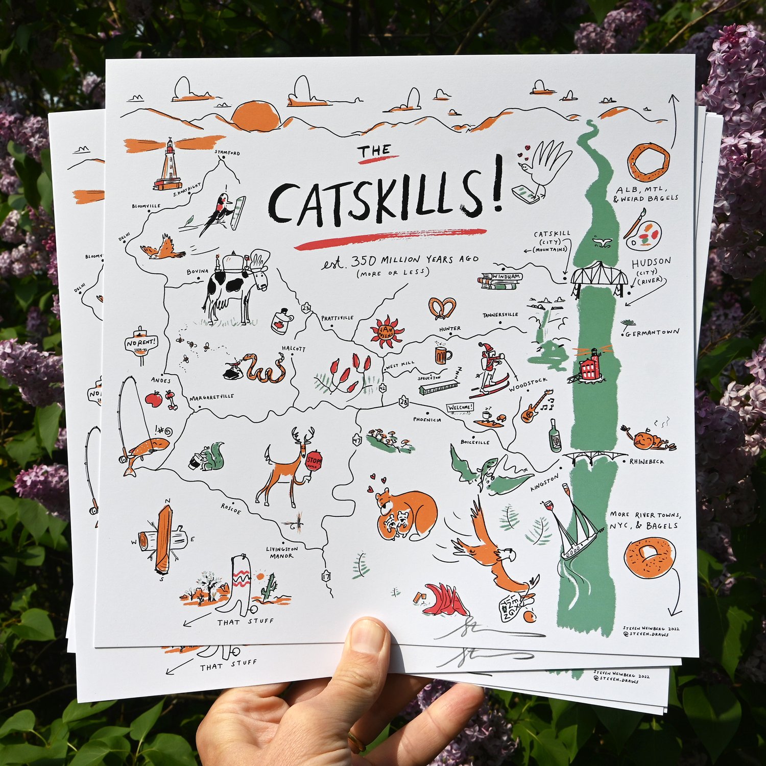 Map of The Catskills PRINT - UPDATED! — Steven Weinberg Studio