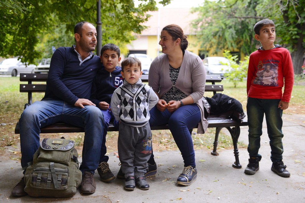 A Syrian Family in Hungary. All they have is a backpack