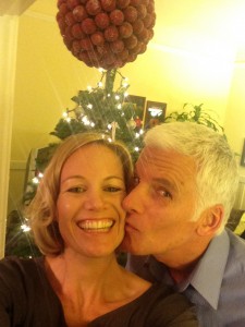 Holiday love from me and my hubby, Greg Nelson, to you.  May you stand under your metaphoric "kissing ball" this season with courage and hope. xoxo