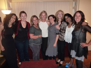 That's me in the white tank--the little black lines read love...love...love...:)-- surrounded by some of the women I'm lucky enough to call friends.  Call me a grateful birthday girl!