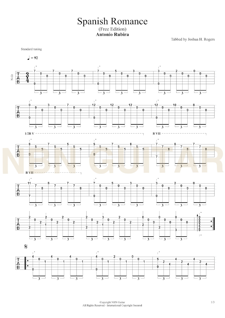 Classical Guitar Sheet Music 