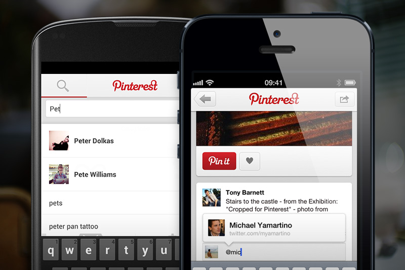 Pinterest on Mobile Device Screenshot