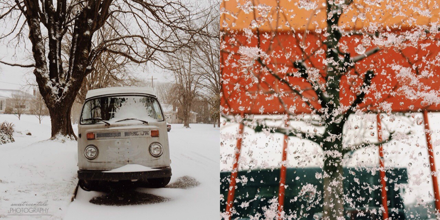 Instagram diptych by Jessica Nichols, snow days in Portland February 2014