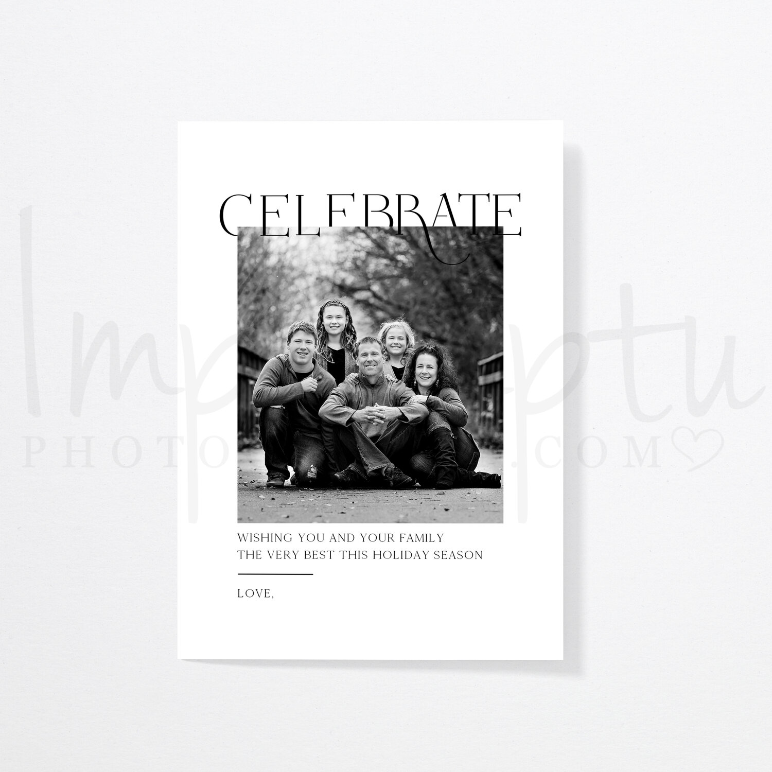 Christmas Card Template-Celebrate Minimalist — Impromptu Photography Within Holiday Card Templates For Photographers