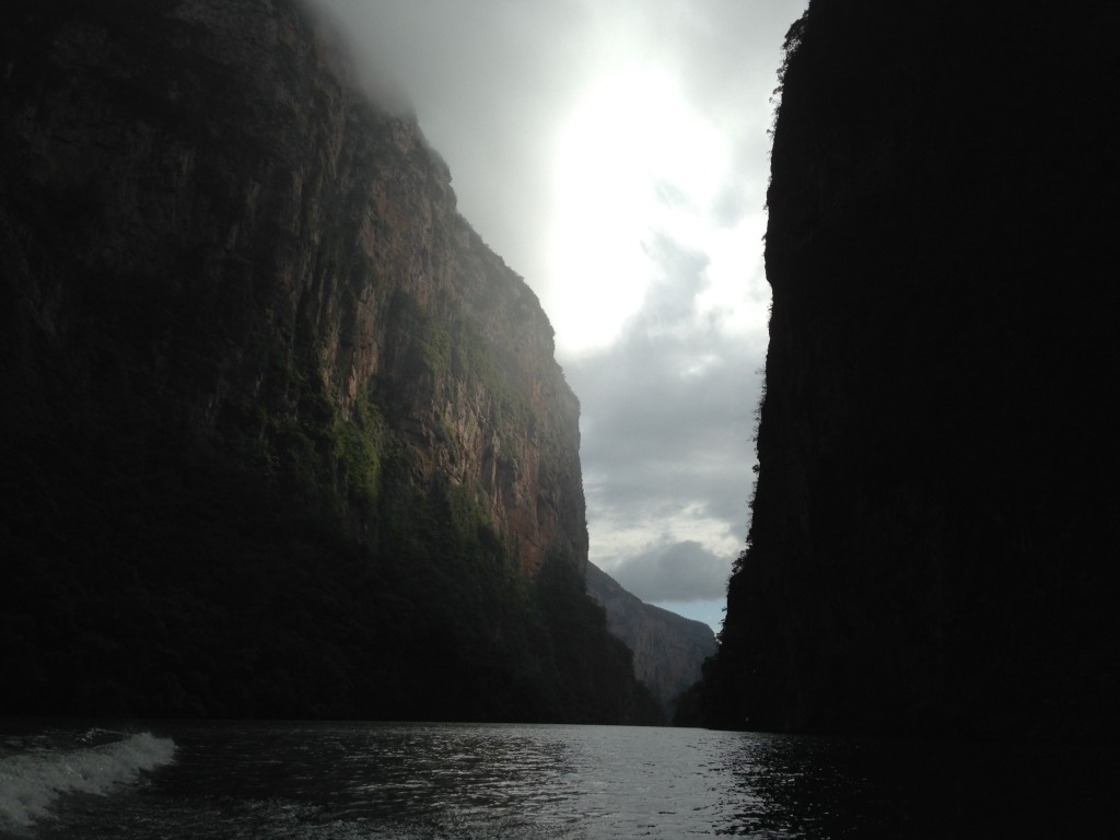 View from the water of our lancha ride up the Canon del Sumidero, near Tuxtla Gutierrez.