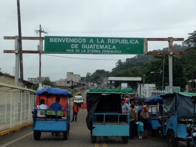 Things got a little crazy at the Mexican-Guatemalan border crossing at El Ceibo. But people were friendly.