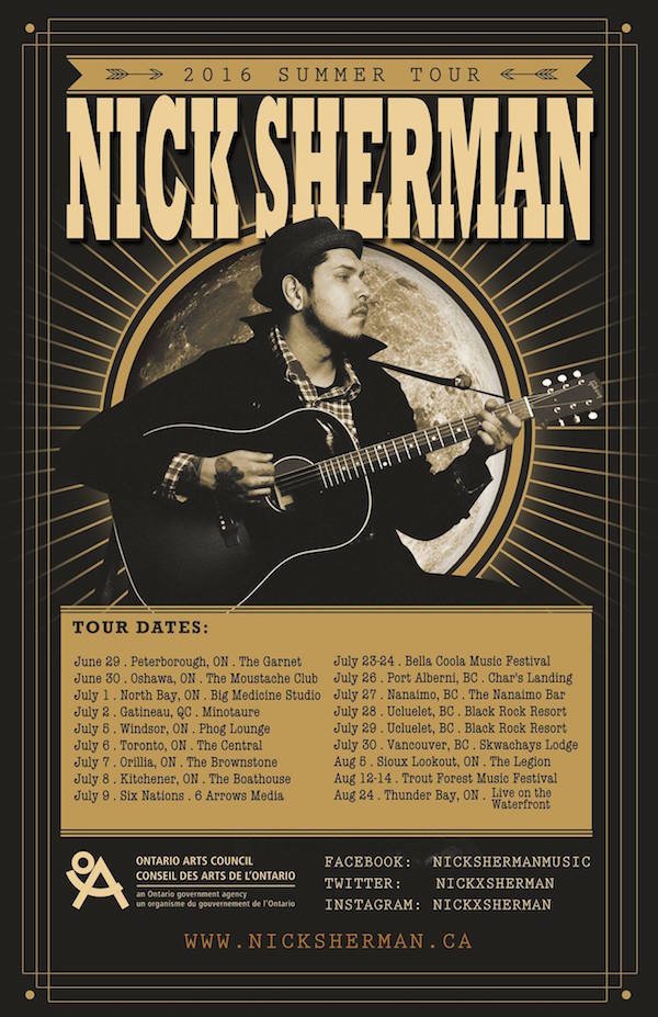 Nick Sherman Summer 2016 Tour Dates
