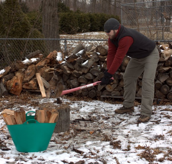 splitting lumber