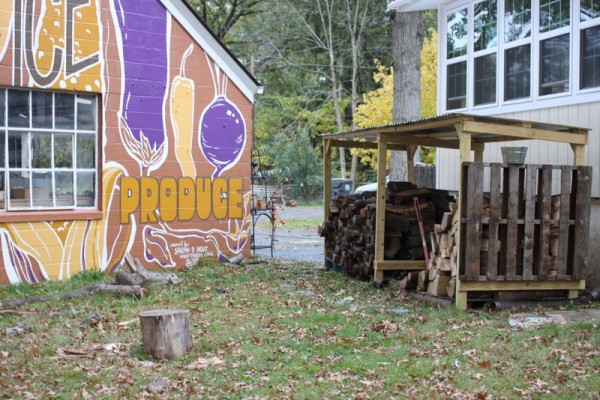 woodshed with mural