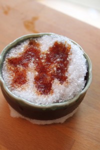 snow cream with cider syrup