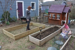 newly built raised beds