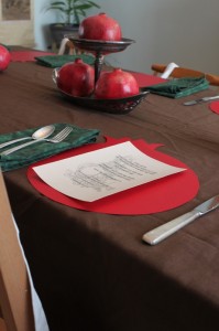 family dinner table setting