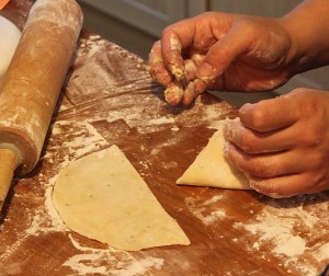 triangle folded samosa dough