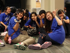 happy japanese exchange students