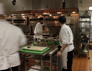 blur of working chef apprentices