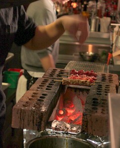 grilling yakitori at freshstreet with bincho