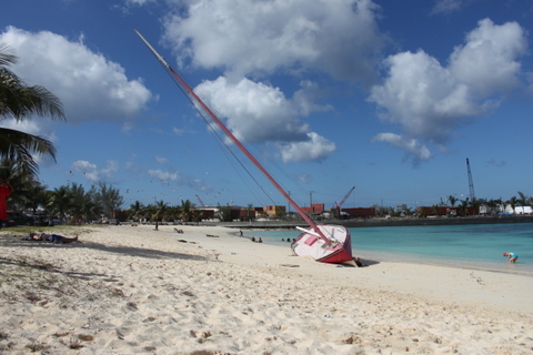 beached boat in arawak kay bahamas