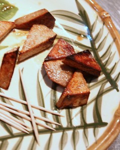 bacon fried taro wedges