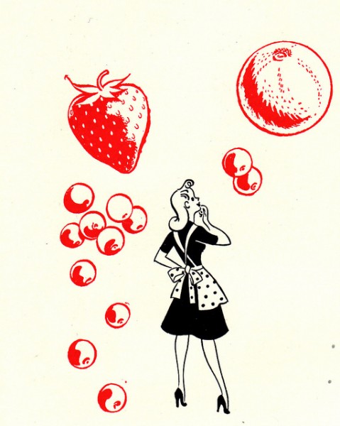 1945 housewife canning illustration