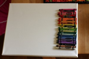 lining up crayons