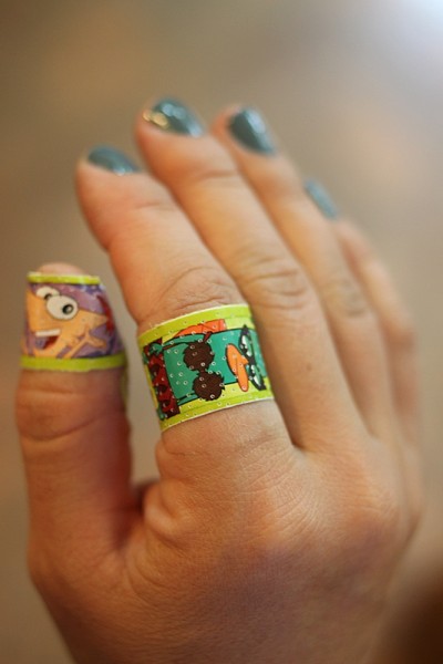 hand with bandaids