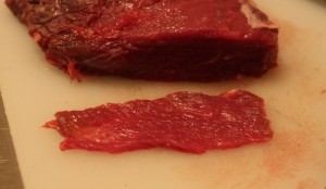 bison sliced for jerky