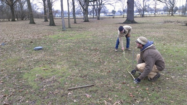 setting posts for hoop house