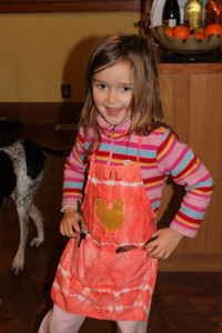 hand decorated child's apron