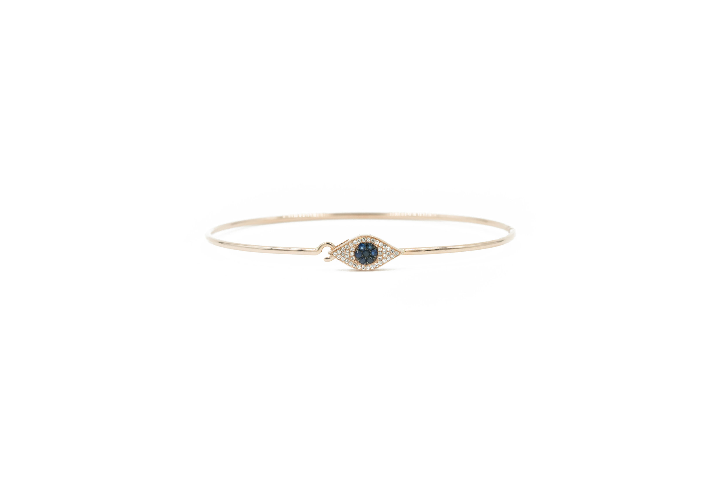 14KT Rose Gold Diamond Pave and Sapphire Pave Evil Eye Bracelet — Andrea  Groussman Fine Jewelry