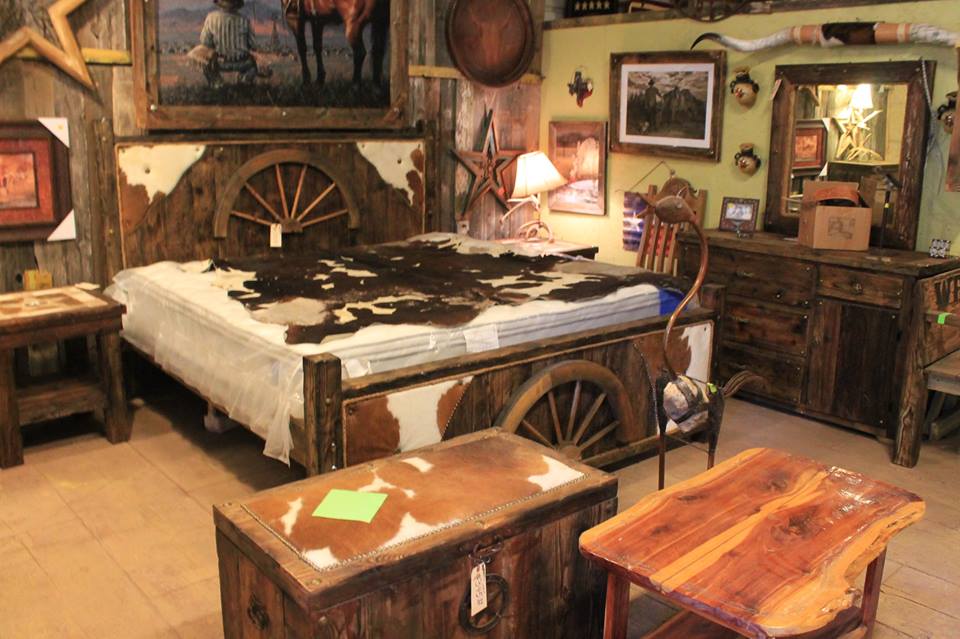 6 Piece Custom Cowhide Bedroom Set Frontier Rustic Store