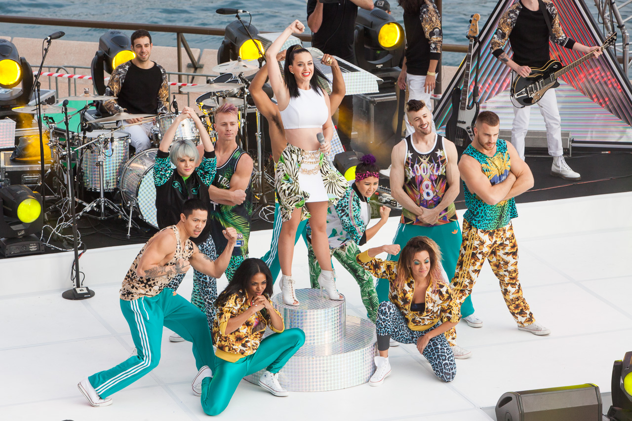 Katy Perry performs outside the Sydney Opera House for Sunrise